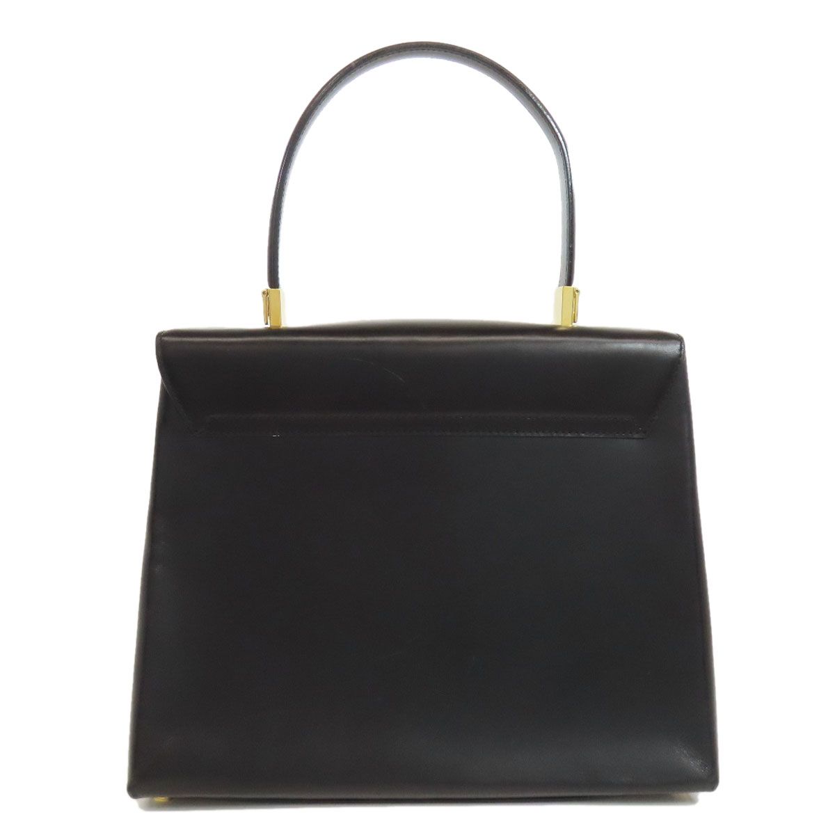 【美品】サルヴァトーレフェラガモ ポーチ レザー ガンチーニ ゴールド金具 黒 サルヴァトーレフェラガモ ハンドバッグ ワンショルダーバッグ