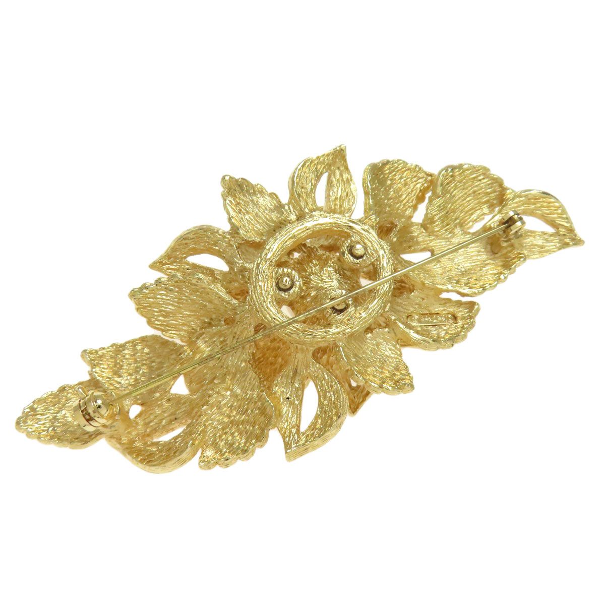 CHRISTIAN DIOR クリスチャンディオール フラワー ラインストーン