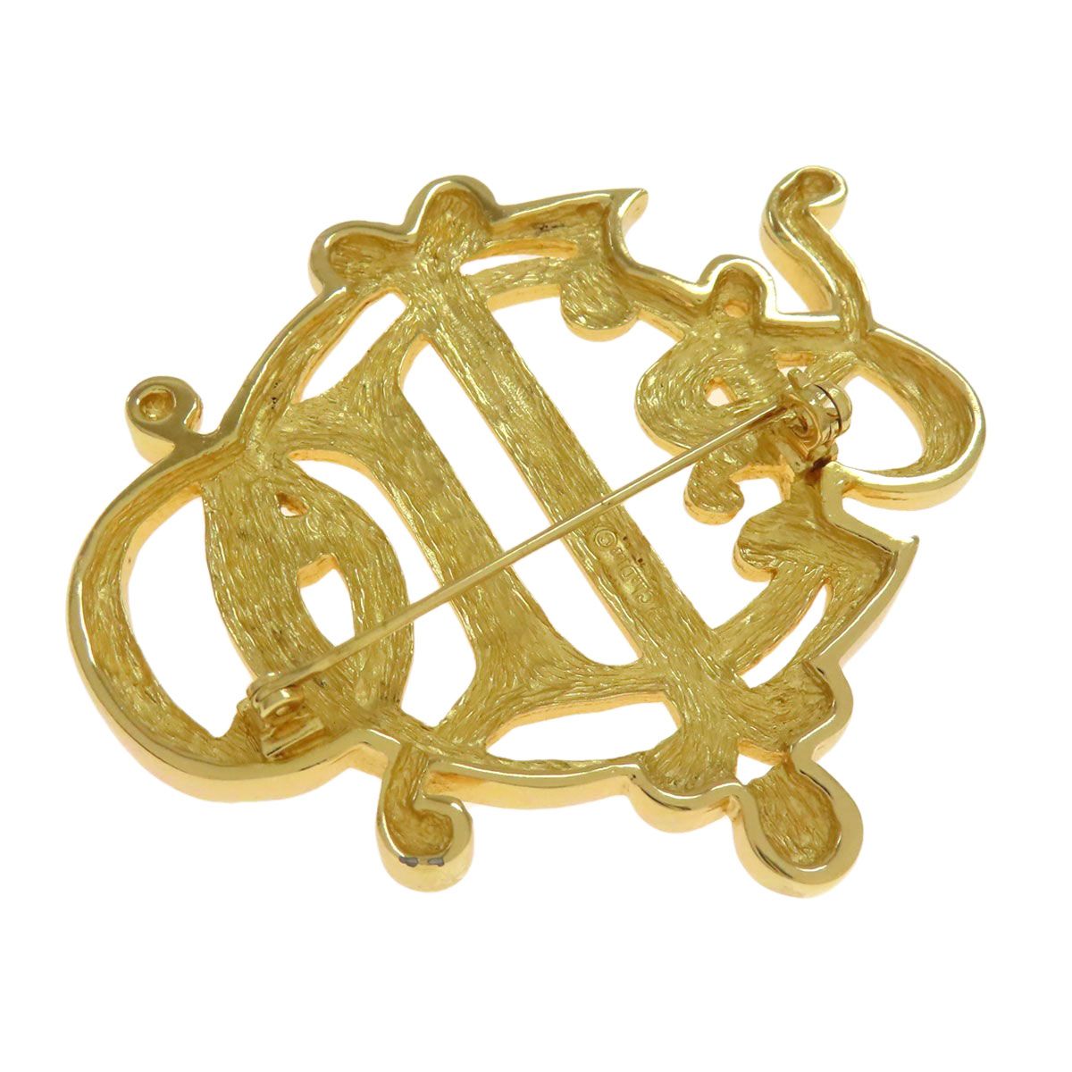 CHRISTIAN DIOR クリスチャンディオール ロゴ ブローチ 金属製