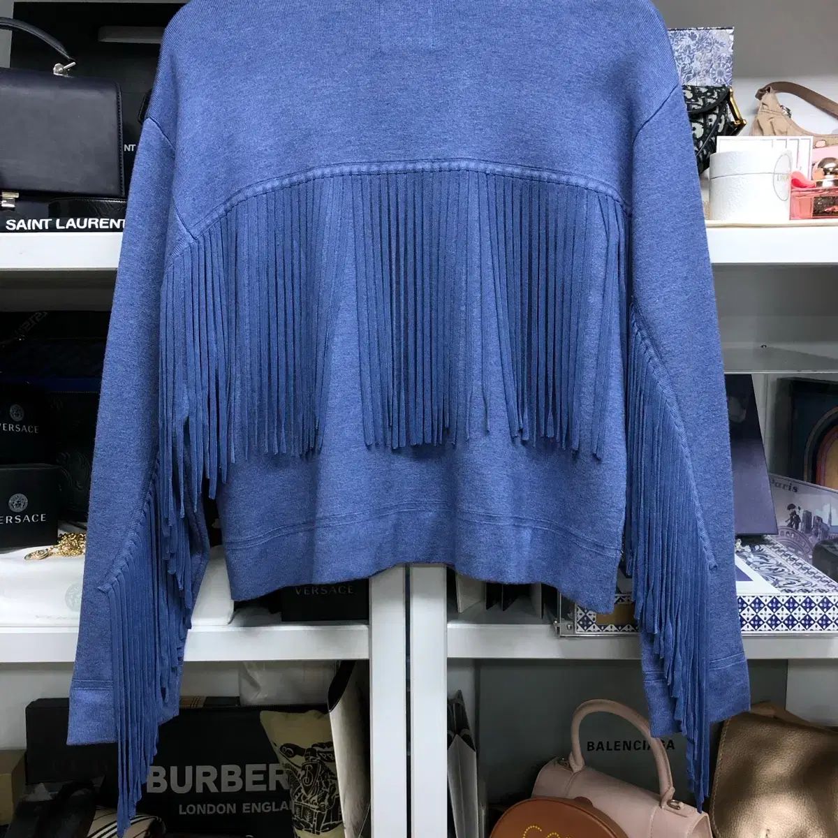 SANDRO サンドロ フリンジ ニット カーディガン - メルカリ