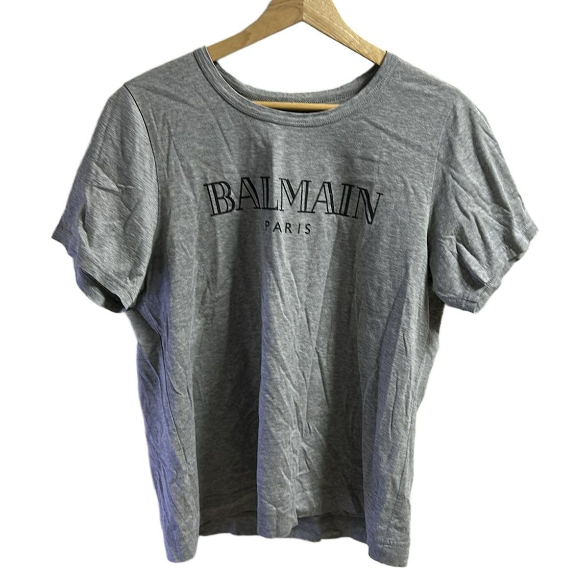 BALMAIN グレー ロゴ Tシャツ BALMAIN(バルマン) 半袖Tシャツ サイズ13+ S メンズ - グレー - メルカリ