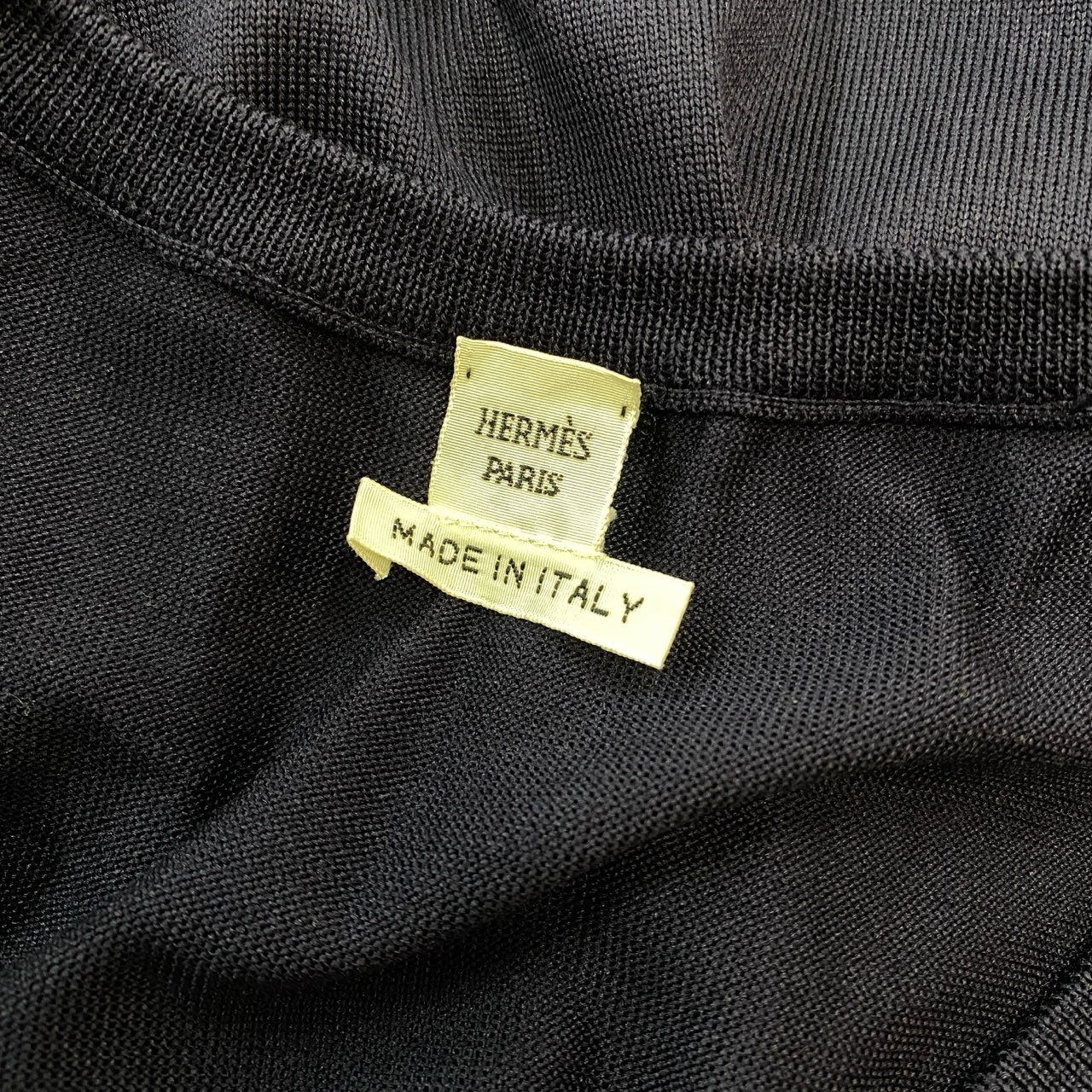 2a29【美品】HERMES エルメス ノースリーブニットワンピース Vネック 