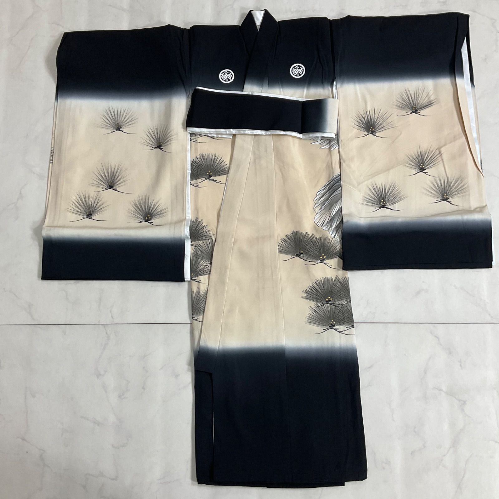 ◇kimono+one◇産着◇お宮参り◇正絹◇長襦袢付き◇五つ紋◇七五三