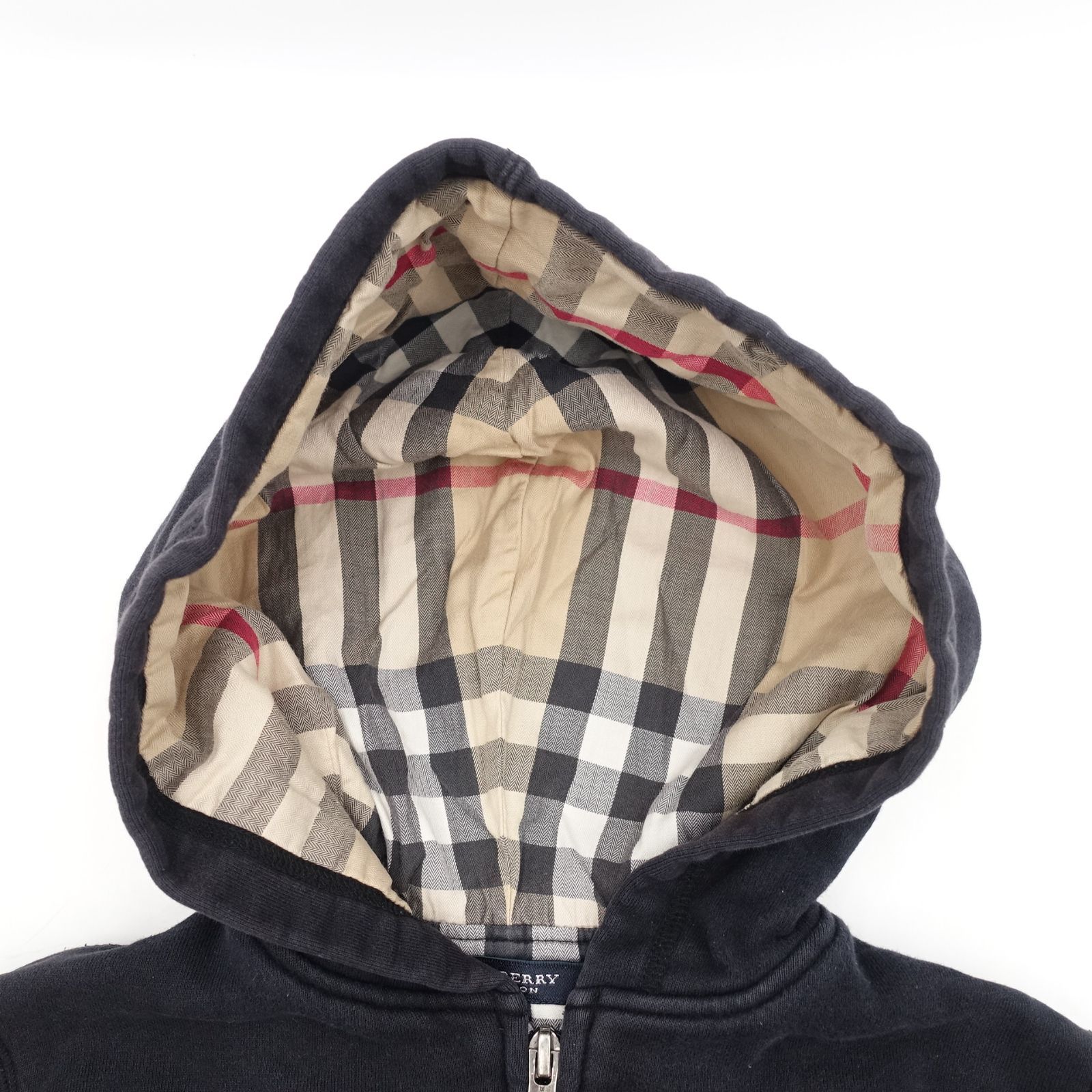 BURBERRY フード付きジップアップ パーカー 120cm 黒 ブラック 