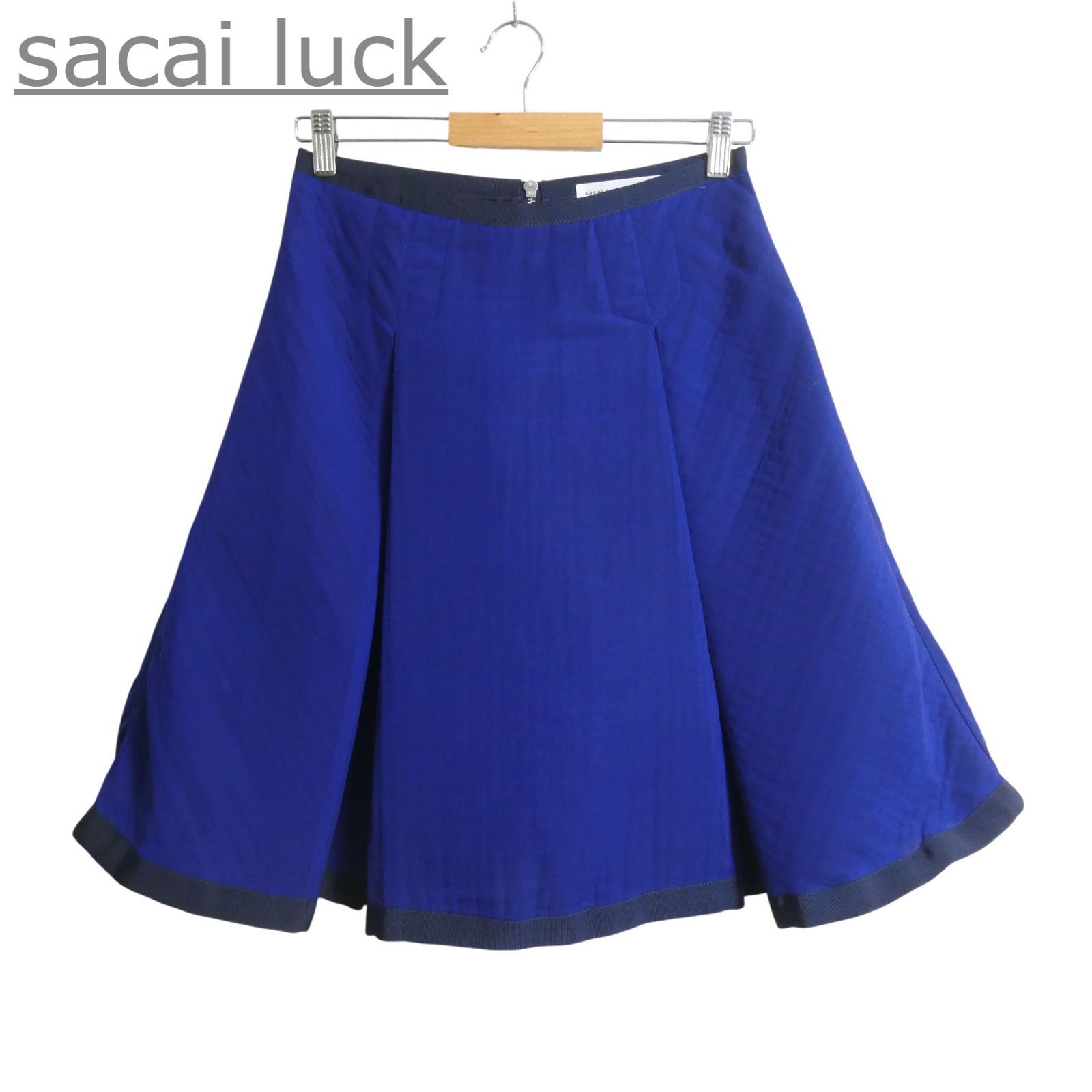 sacai luck サカイ ラック サイズ2 バックジップ タック 膝丈 フレア