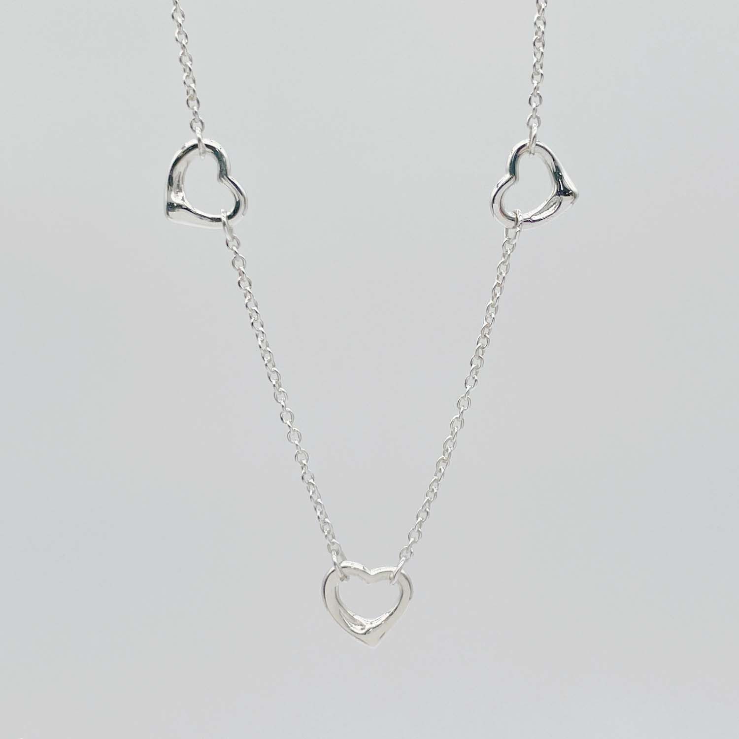 Tiffany&Co. ティファニー オープンハート 3P ネックレス SV925