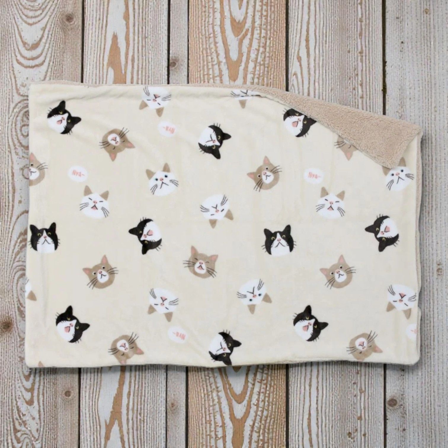 フレンズヒル 白猫 ターちゃん トークフレンズ 裏ボア ブランケット