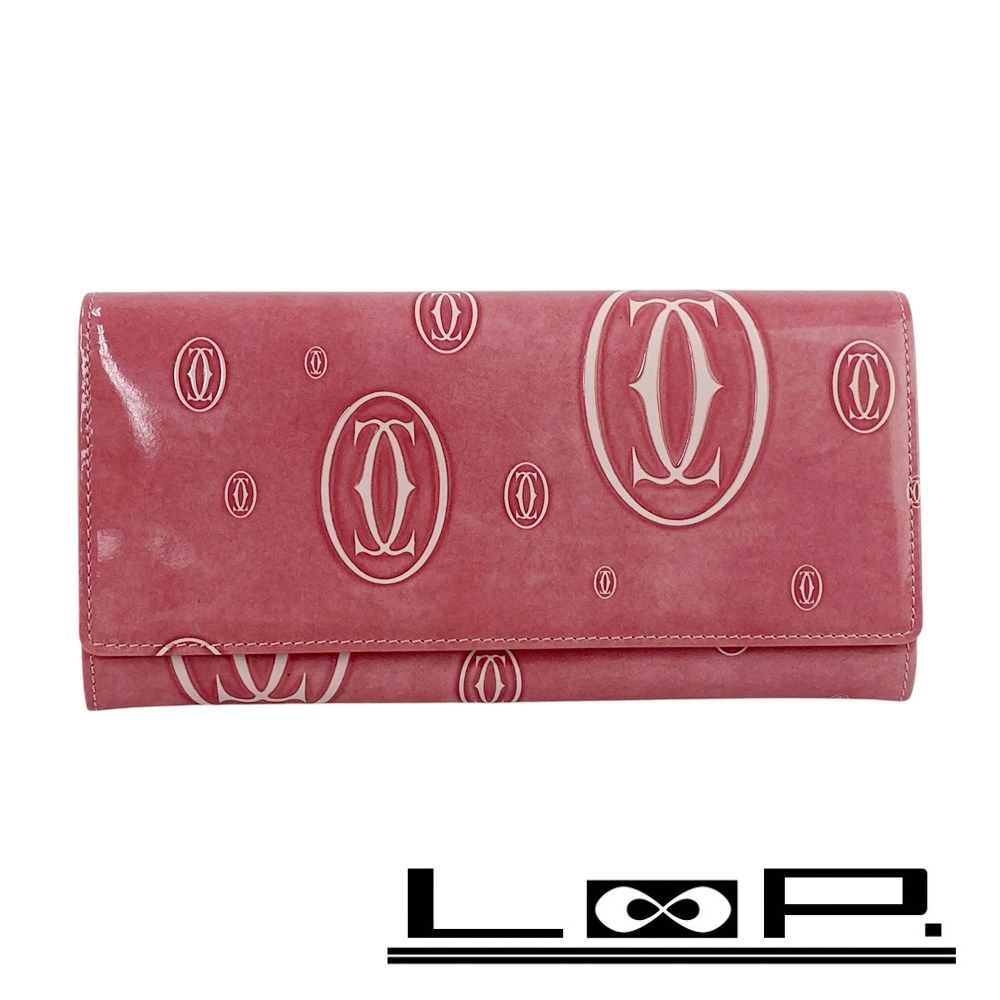 カルティエ □新同□ ハッピーバースデー 二つ折り 長財布 ウォレット