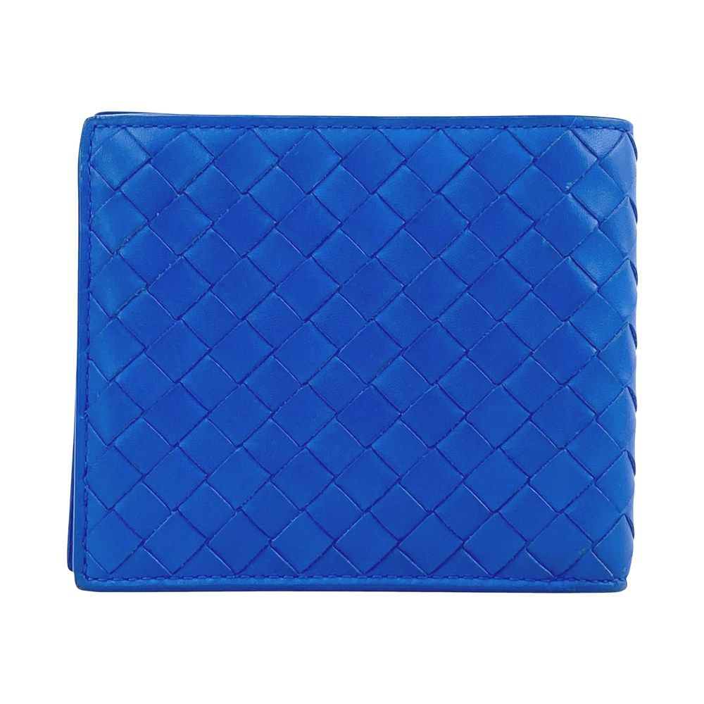 ボッテガヴェネタ ■美品■ イントレチャート 二つ折り 財布 ウォレット 札入れ レザー ブルー 箱 【532351】8 ボッテガヴェネタ □美品□ イントレチャート 二つ折り 財布