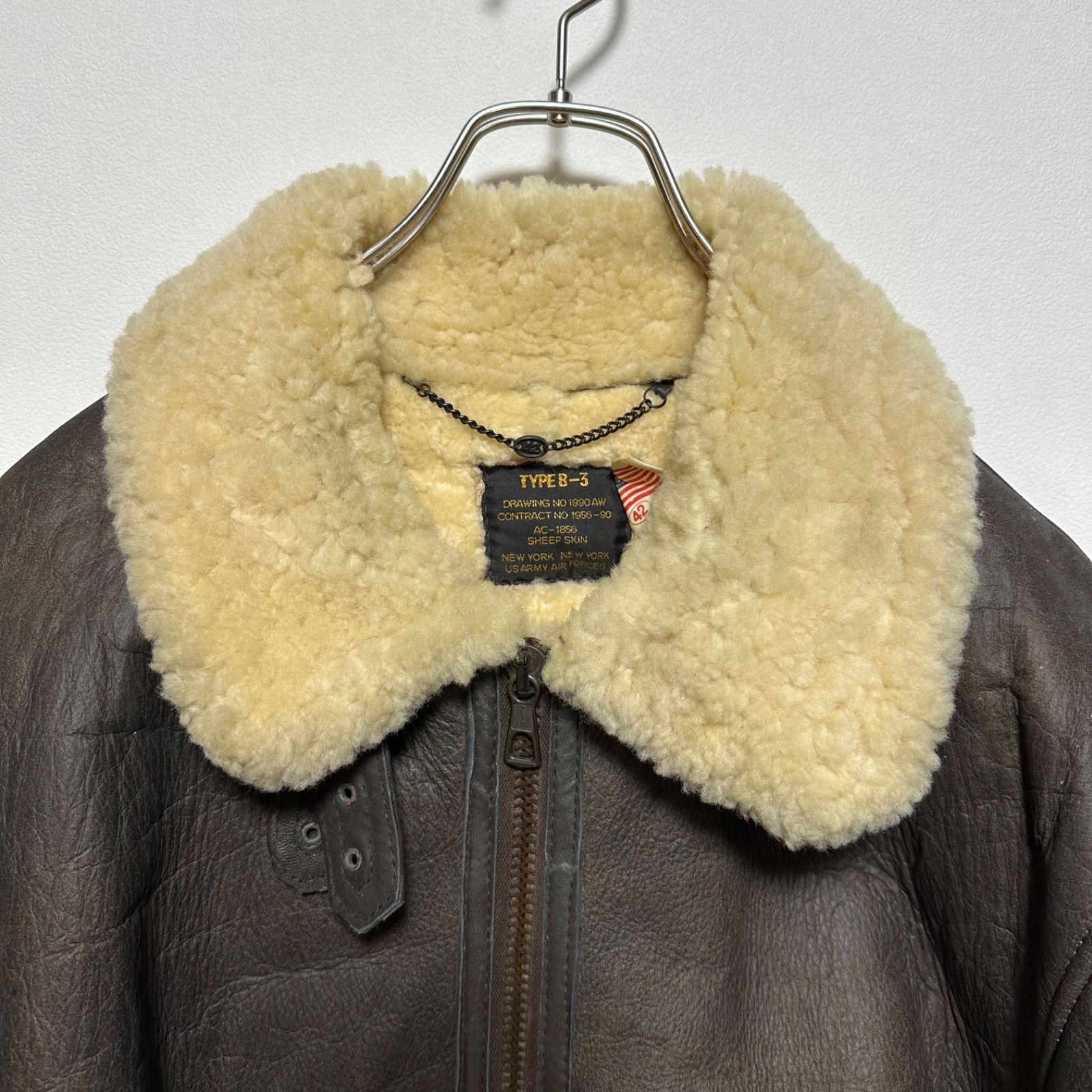 B-3タイプ ムートンジャケット 羊革 シープスキン ボア フライト