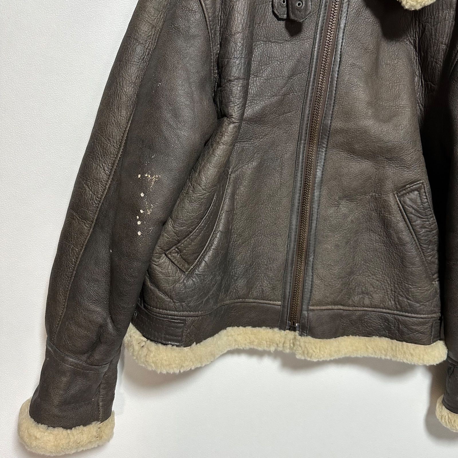 B-3タイプ ムートンジャケット 羊革 シープスキン ボア フライト