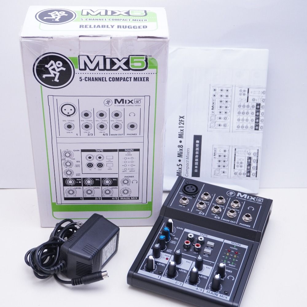 MACKIE MIX5 アナログミキサー 箱あり 音響機材 MACKIE アナログミキサー MIX5 - メルカリ