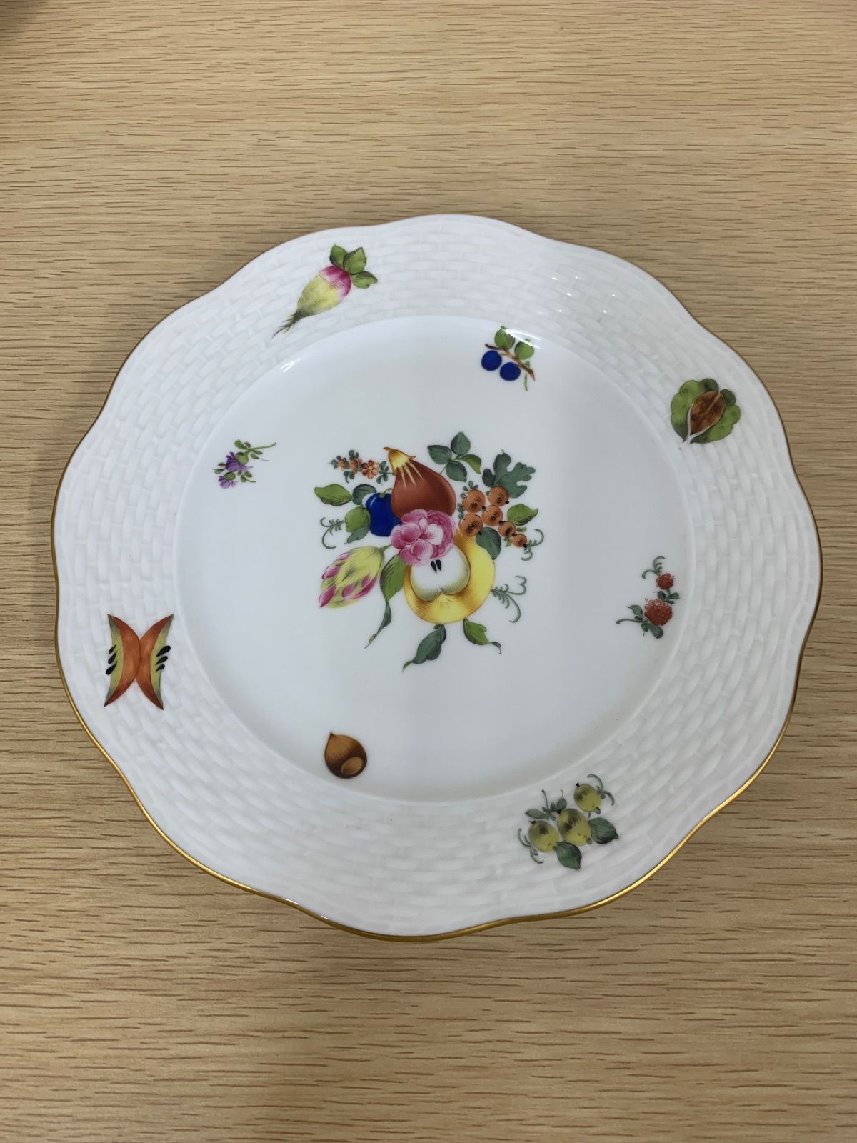 ☆4 A ヘレンド HERENDフルーツコンポジション 19cmプレート【その他