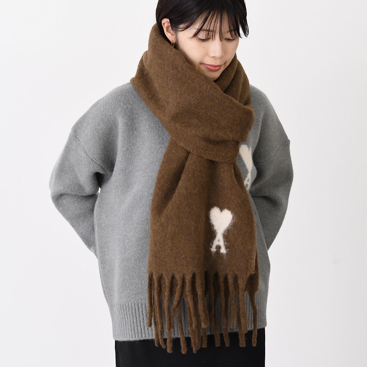 ☆新品☆Ami Paris ウールマフラー AMI DE COEUR org.jpg