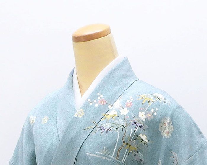 京友禅作家✨松井青々✨訪問着✨訳あり品 平和屋着物○京友禅の第一人者 松井青々 訪問着 駒刺繍 枝椿 暈し染め