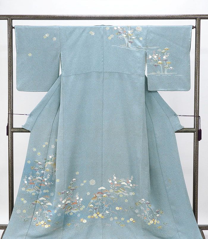 訪問着 正絹 京友禅作家 松井青々作 身丈164cm 裄丈65.5cm 中古