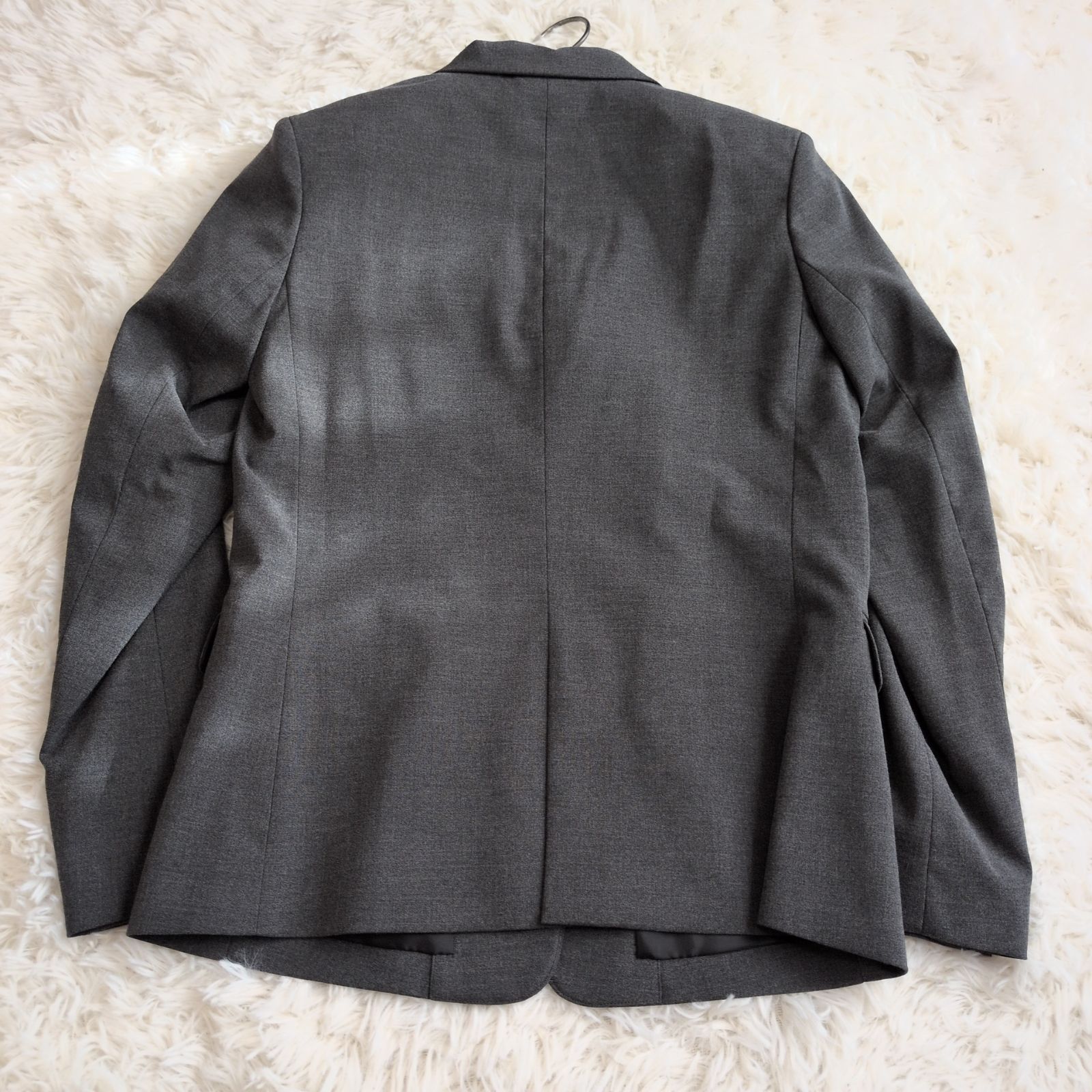 美品】ユニクロ ビジネス スカートスーツ グレー×無地 Mサイズ相当