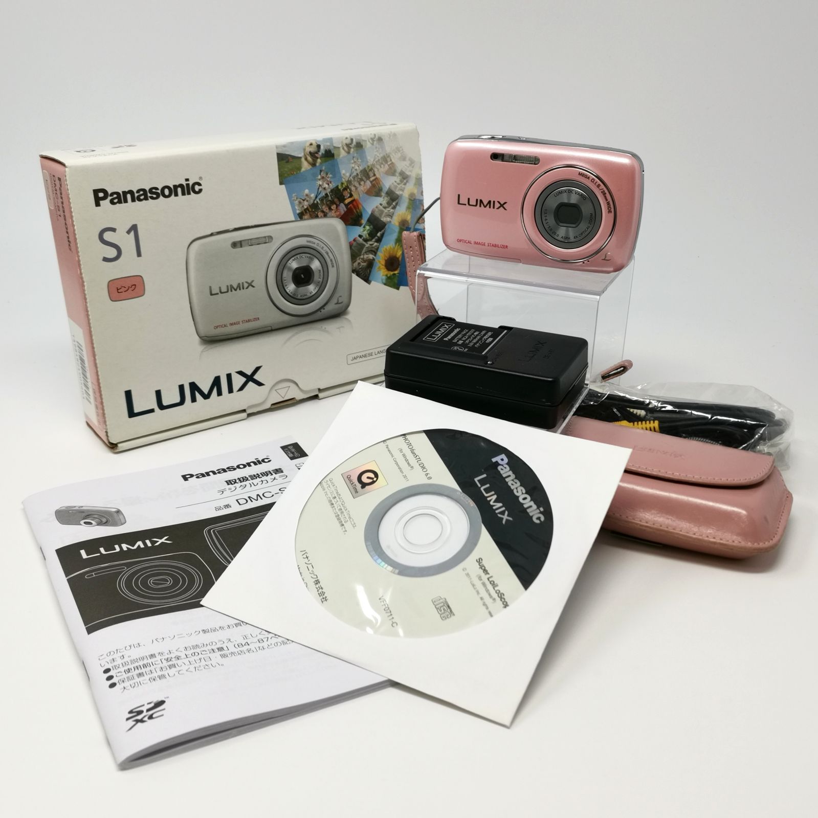 Panasonic LUMIX DMC-S1 カメラ コンデジ ピンク 専用ケース付き 初期 