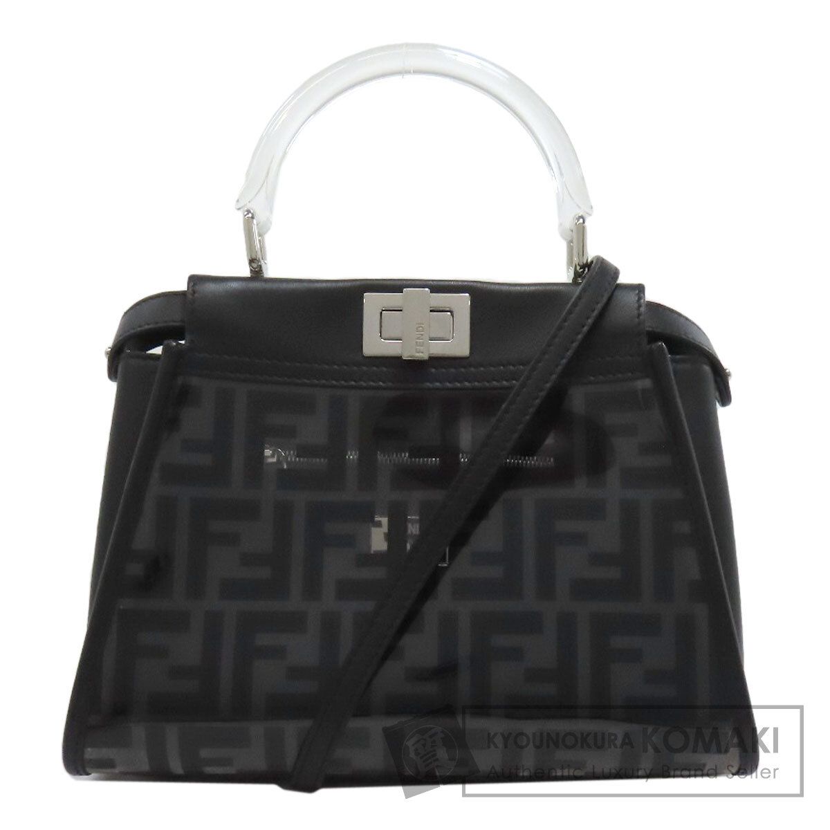 FENDI フェンディ ピーカブー ミニ 2WAY ハンドバッグ ビニール カーフ 
