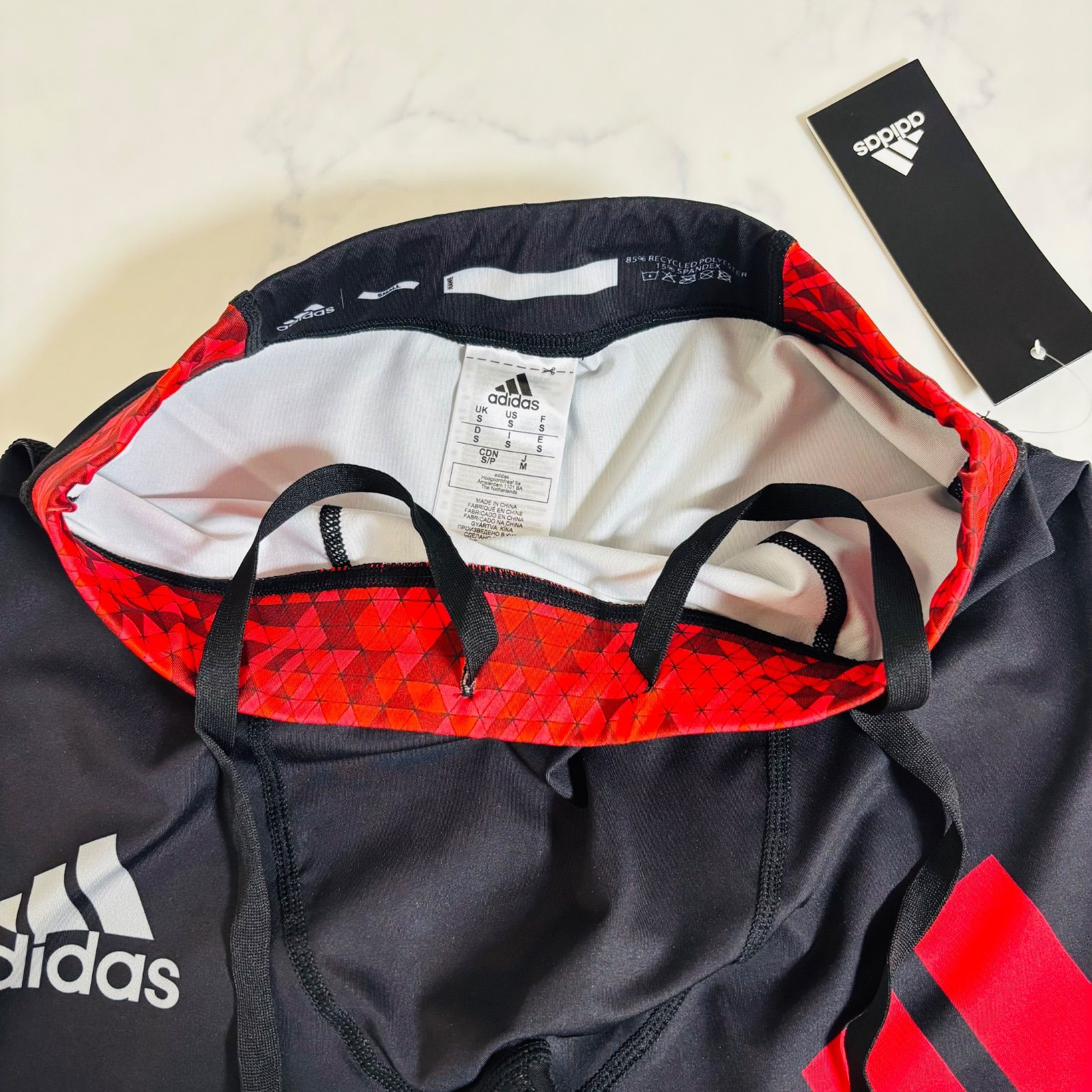 未使用タグ付き】 adidas 着圧 トレーニングパンツ Sサイズ 男女兼用