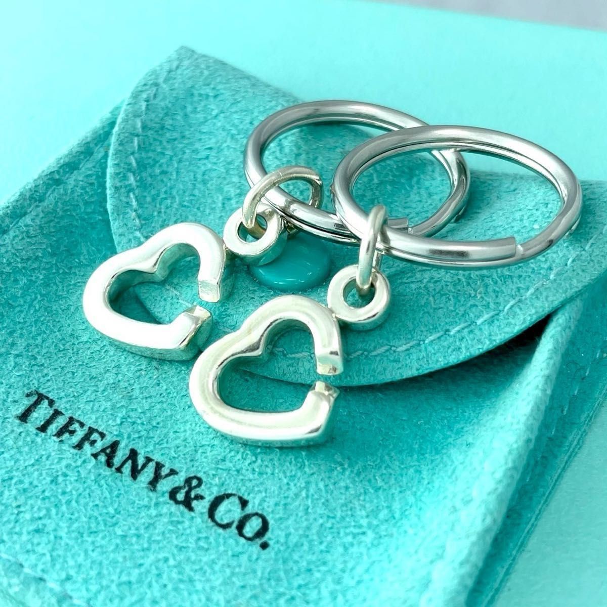 ティファニー 希少 ダブル ハート チャーム キーリング MZ2fe - メルカリ