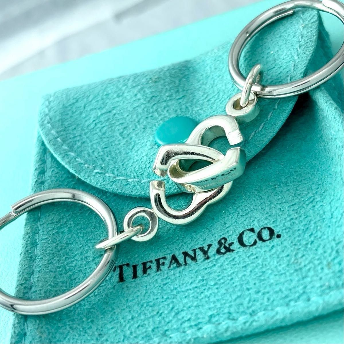 ティファニー 希少 ダブル ハート チャーム キーリング MZ2fe - メルカリ