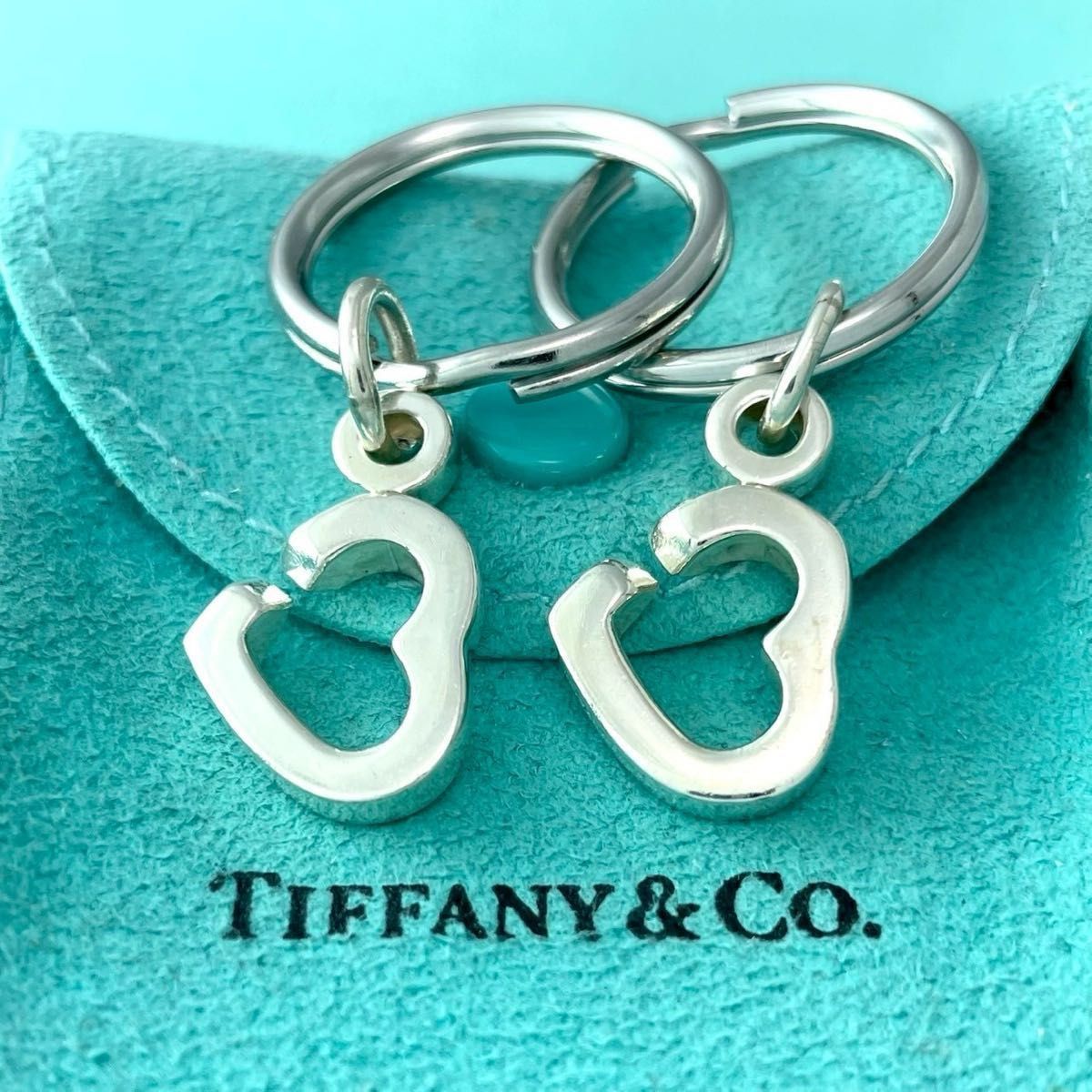 ティファニー 希少 ダブル ハート チャーム キーリング MZ2fe - メルカリ