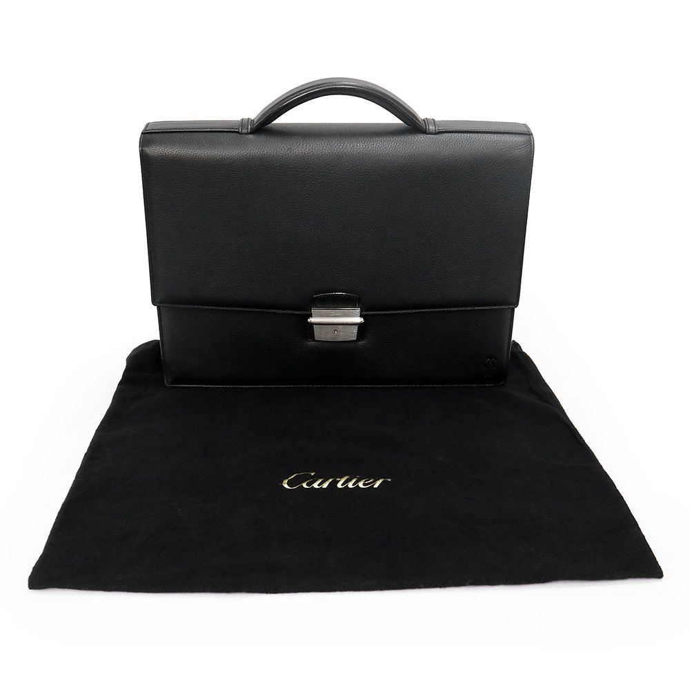カルティエ L1000699 カーフスキン ブラック ブリーフケース ビジネス