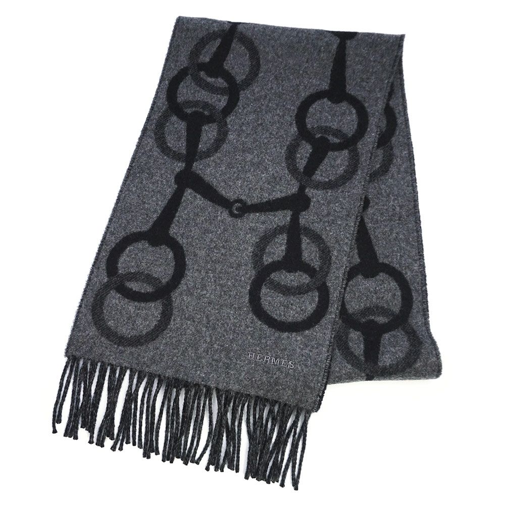 エルメス エニー モール カシミヤ 100％ フランネル ノワール