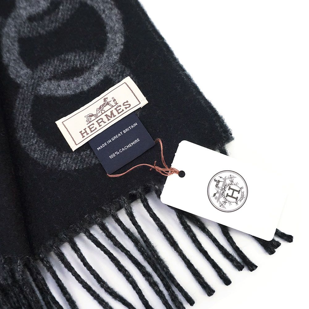 エルメス エニー モール カシミヤ 100％ フランネル ノワール