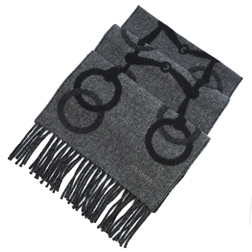 エルメス エニー モール カシミヤ 100％ フランネル ノワール