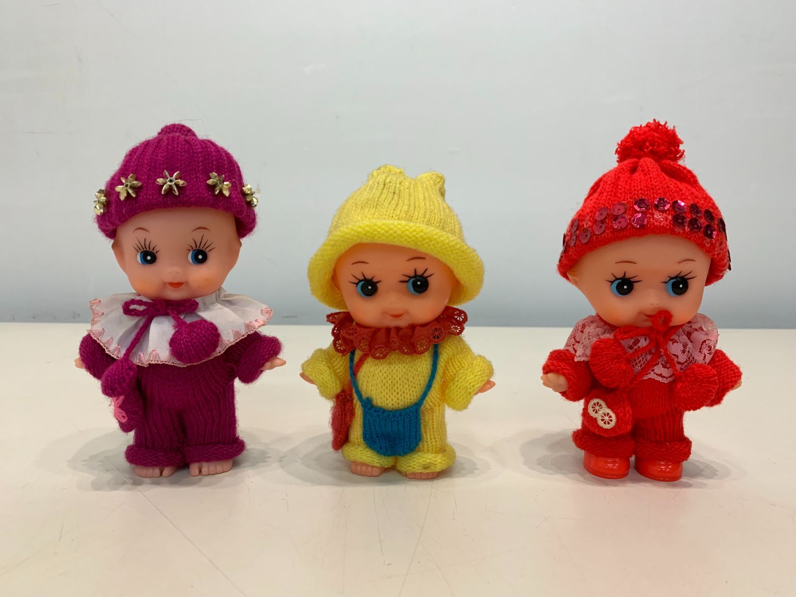 昭和レトロ 手編み洋服付き キューピー人形 3体セット - メルカリ