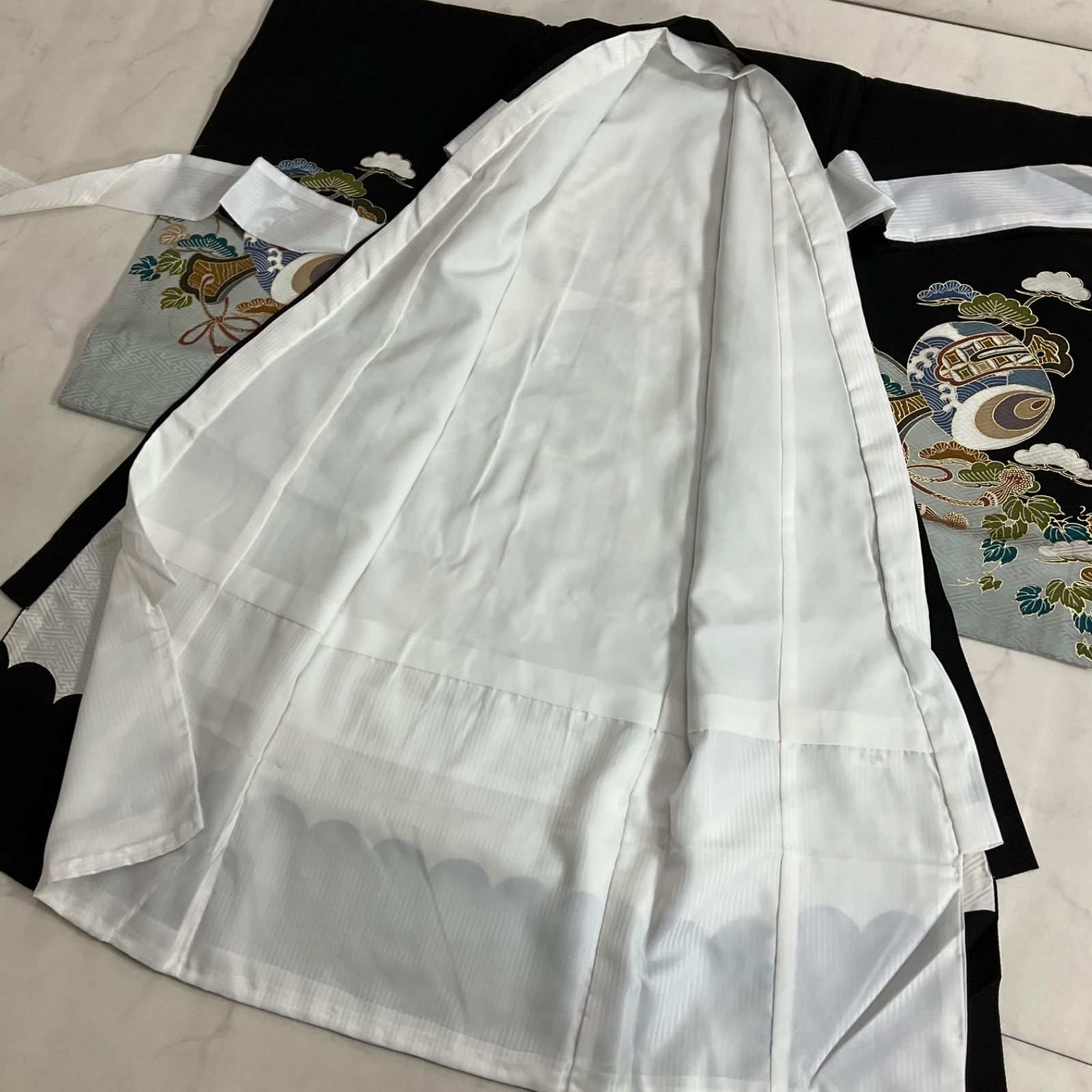 ◇kimono+one◇産着◇お宮参り◇正絹◇金駒刺繍◇長襦袢付き◇五つ紋