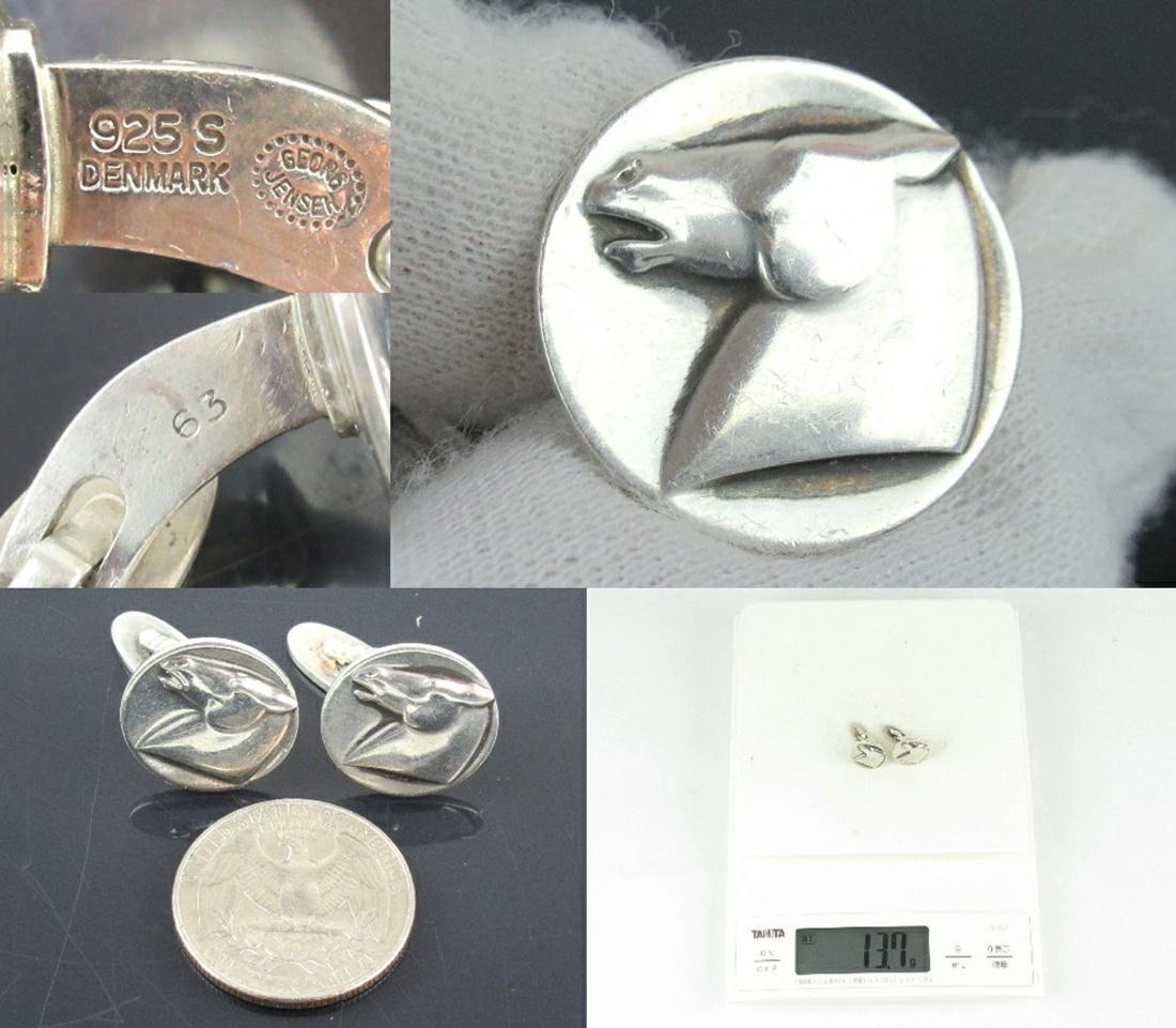 GEORG JENSEN ジョージ・ジェンセン カフスボタン カフスリンクス #63