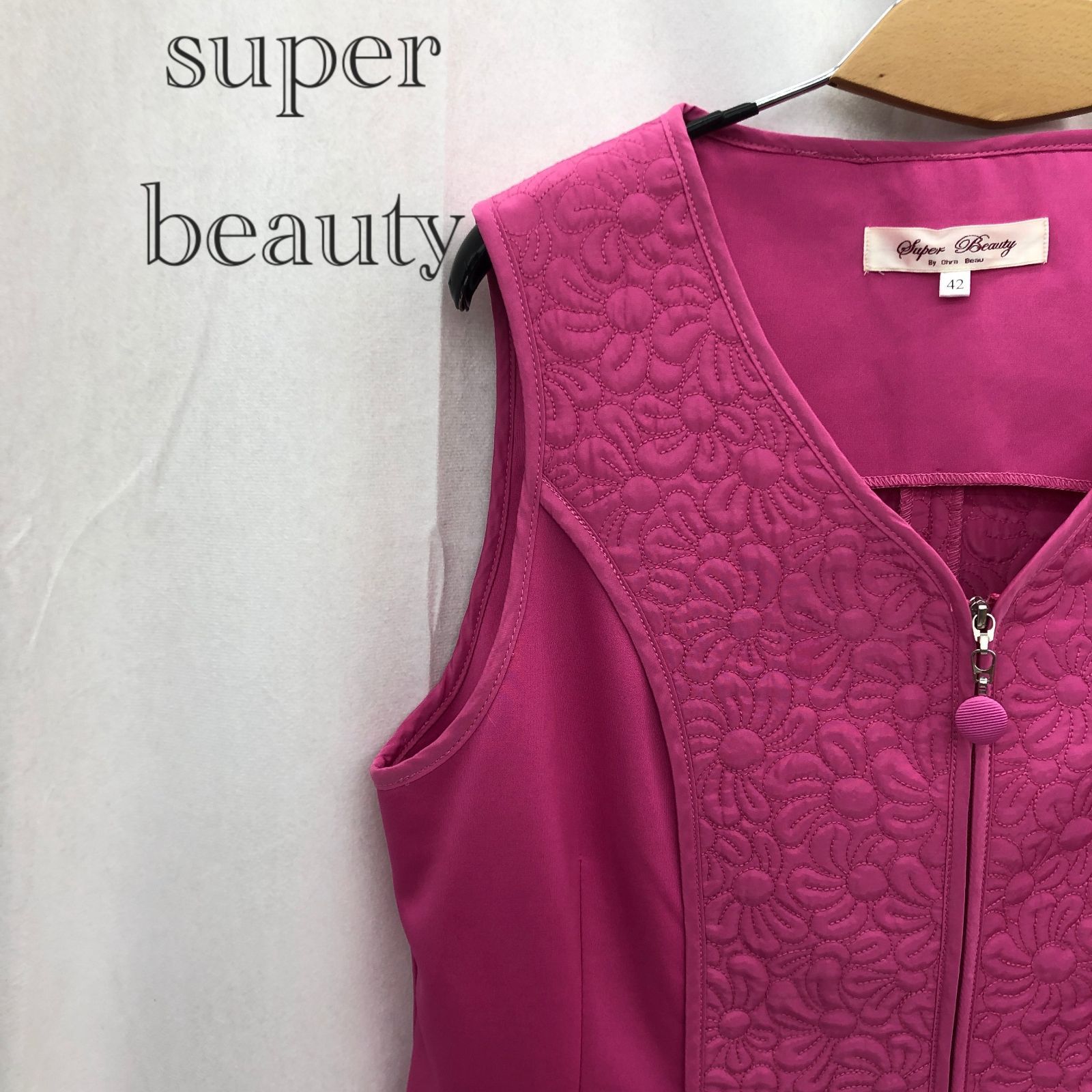 super beauty スーパービューティー ノースリーブ ﾜﾝﾋﾟｰｽ ピンク 42