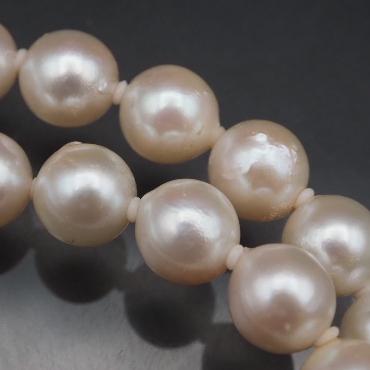 J844 本真珠 7.3mm珠 パール SILVER刻印 ネックレス デザイン