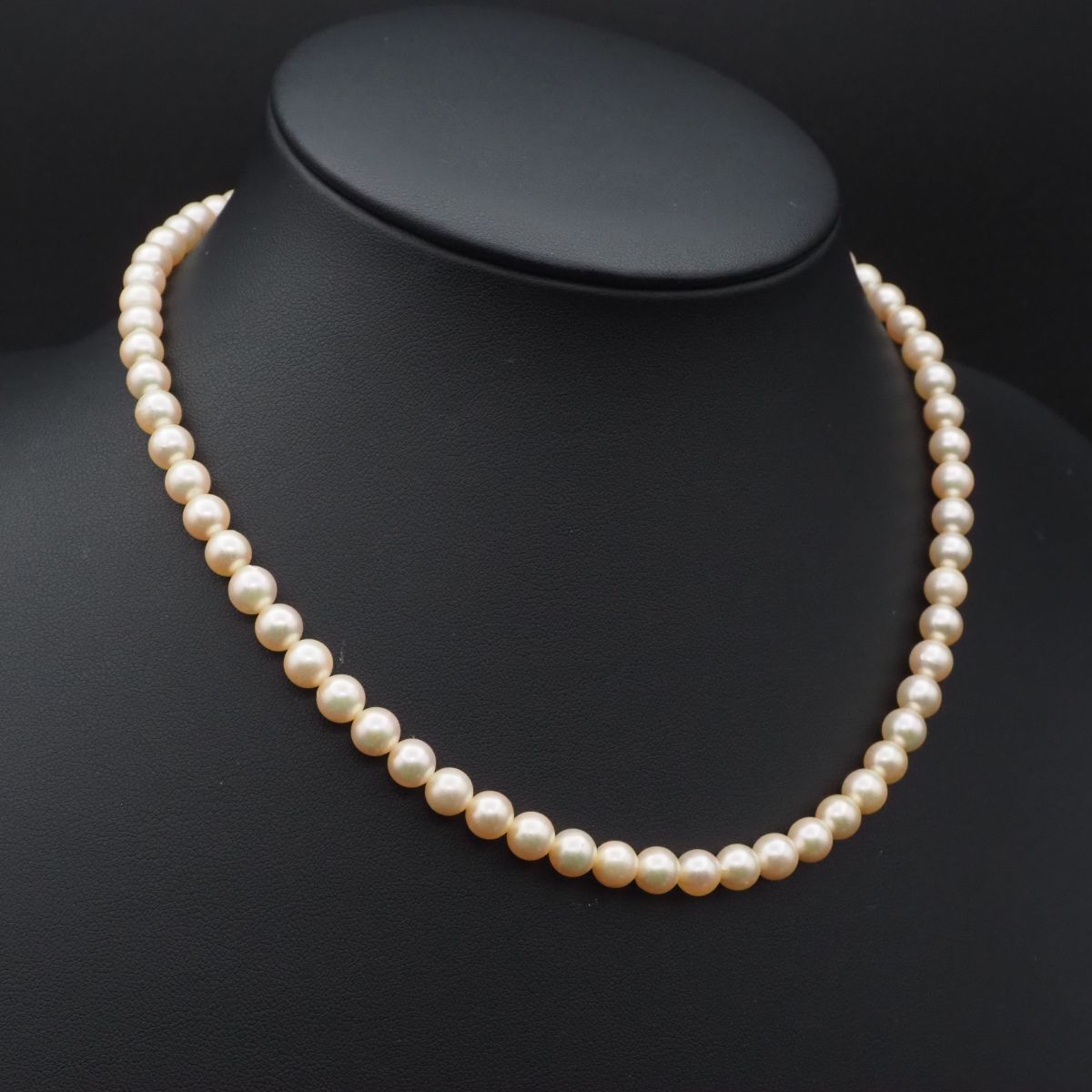 J845 本真珠 6.4mm珠 パール SILVER刻印 ネックレス デザイン