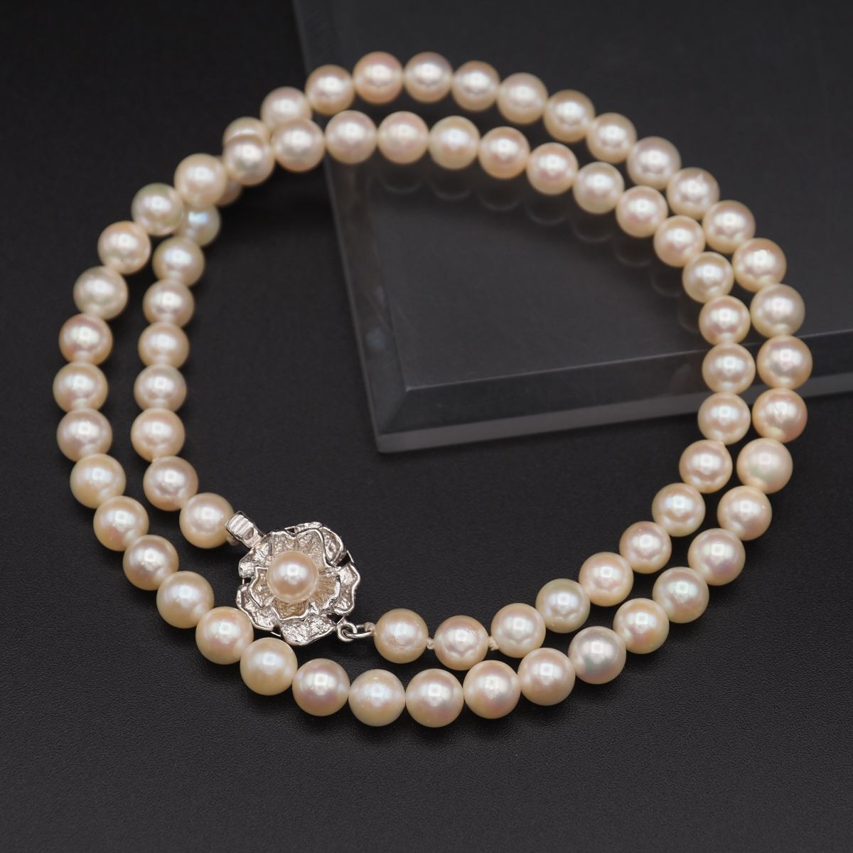 J771 本真珠 6.1mm珠 パール SILVER刻印 ネックレス デザイン