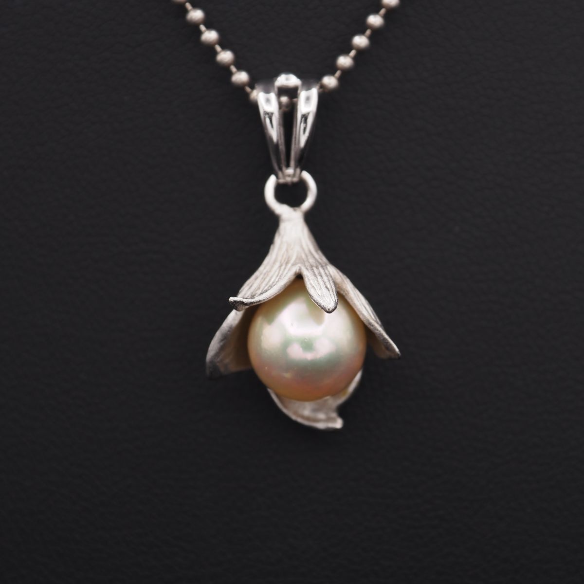 J637 本真珠 9.3mm珠 パール SILVER刻印 ペンダント トップ デザイン