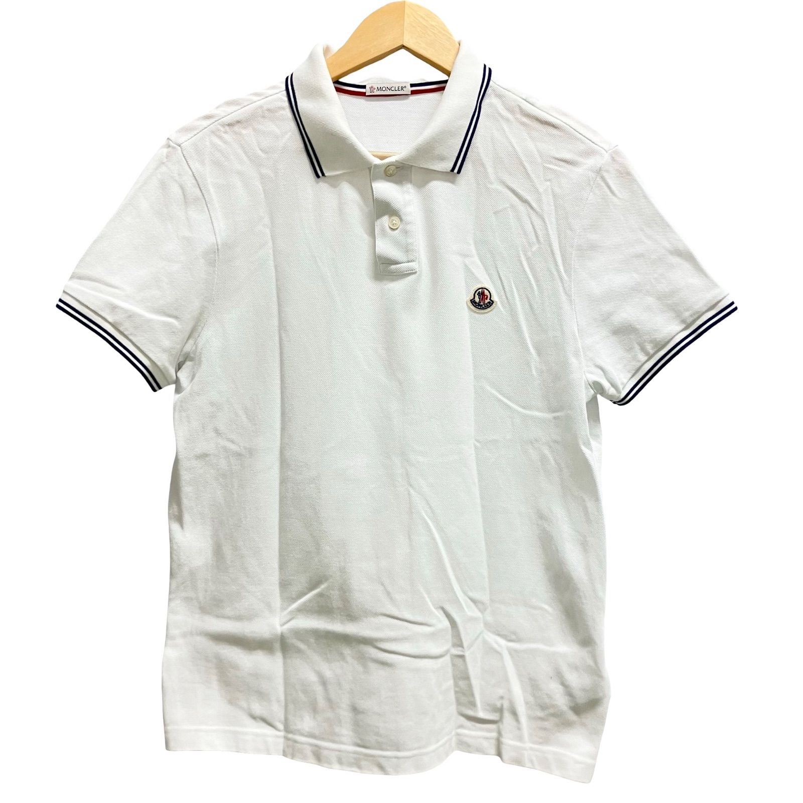 MONCLER モンクレール ワンポイントロゴポロシャツ ホワイト サイズM