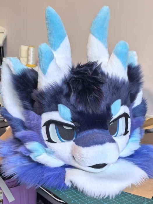 ☆着ぐるみヘッド ドラゴン NO.512 パープル 全頭ヘッド ケモノ ファー