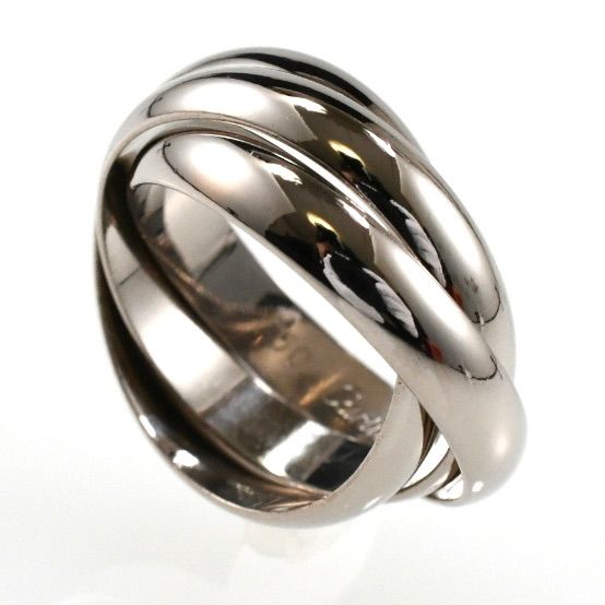 カルティエ トリニティリング MM K18WG ホワイトゴールド 3連リング