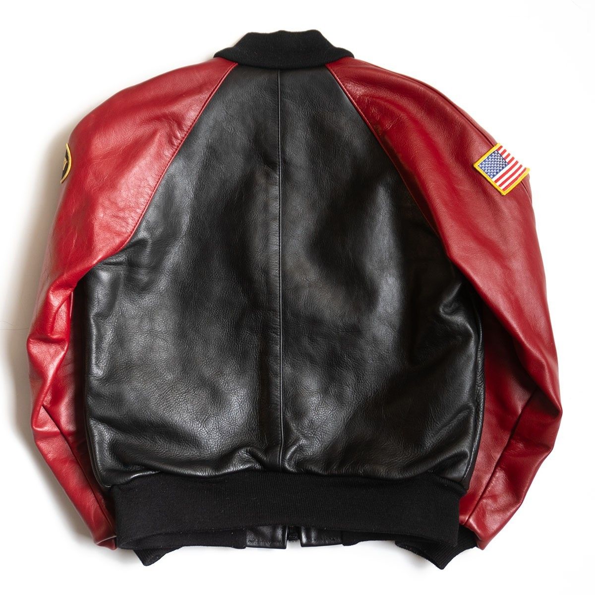 美品】 VANSON 【TJP オールレザー スタジャン】38 ブラック レッド