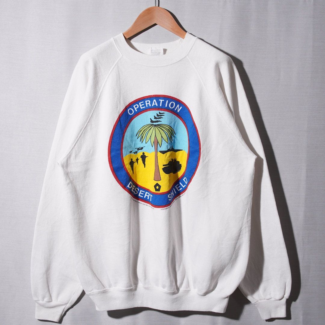 90s USA製 Hanes ヘインズ Hanes ミリタリー スウェット XL ホワイト 