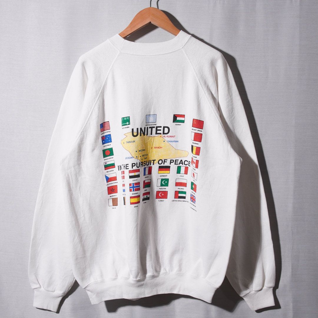 90s USA製 Hanes ヘインズ Hanes ミリタリー スウェット XL ホワイト 