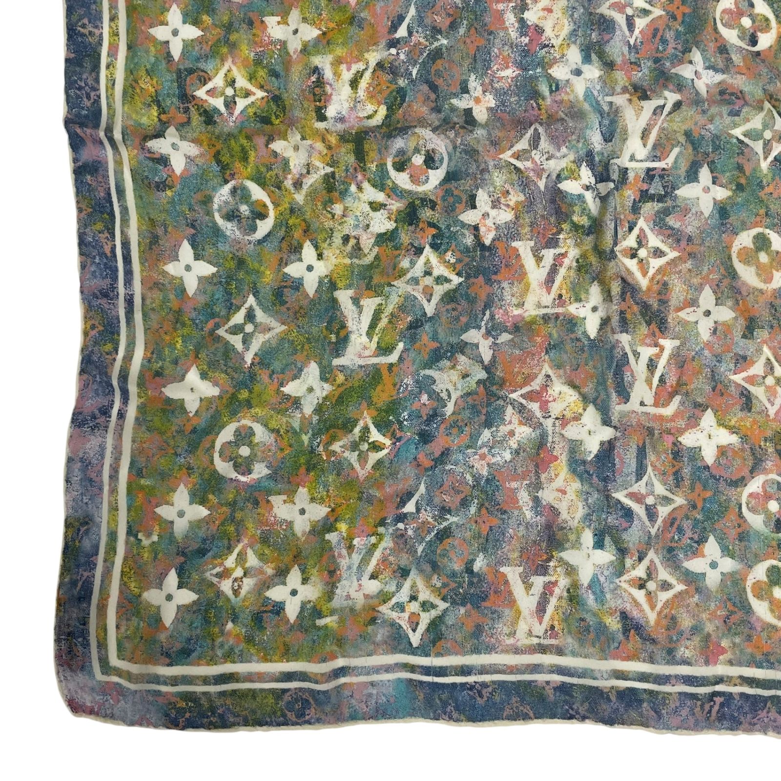 美品 LOUIS VUITTON ルイ ヴィトン スカーフ シルク モノグラム マルチ