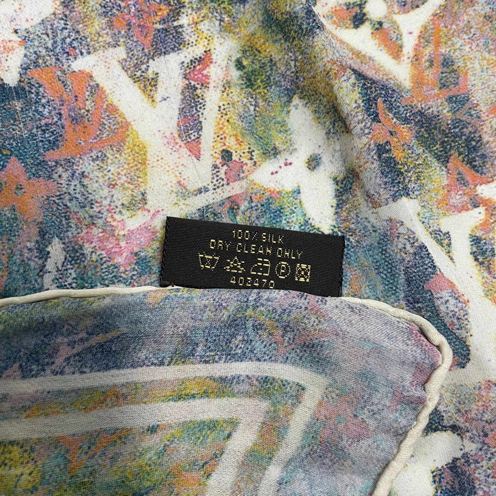 美品 LOUIS VUITTON ルイ ヴィトン スカーフ シルク モノグラム マルチ