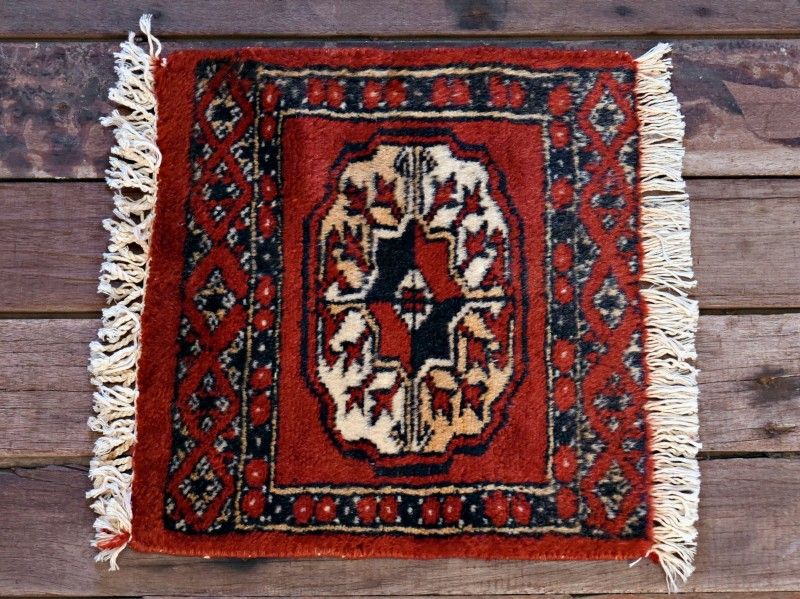 RAGB102 ヴィンテージ ミニラグ トライバルラグ 絨毯 31.5cm×29cm