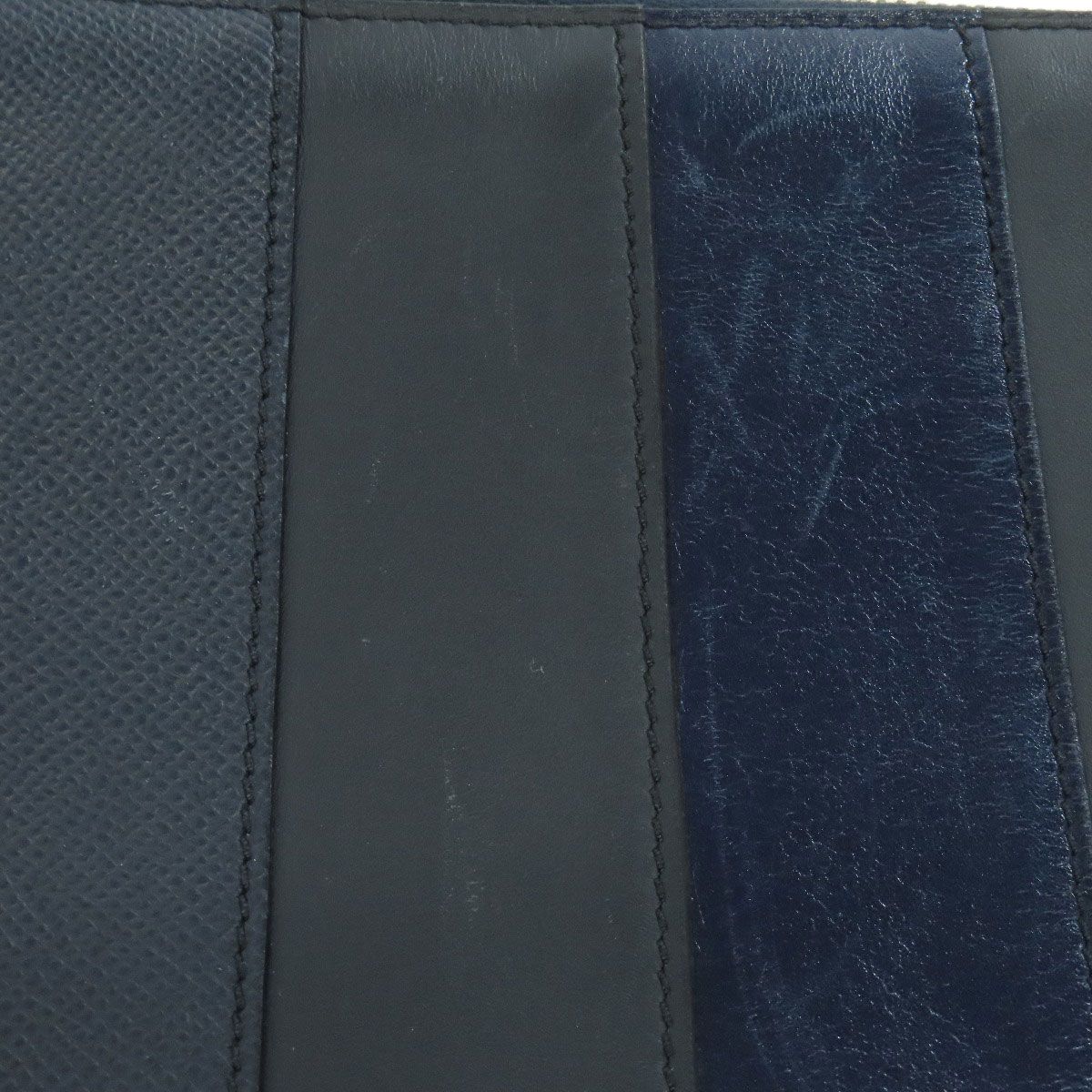 HERMES エルメス ストライプ クラッチバッグ レザー メンズ [中古