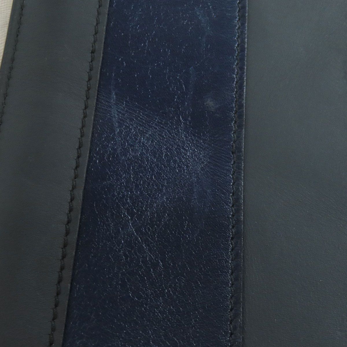 HERMES エルメス ストライプ クラッチバッグ レザー メンズ [中古 
